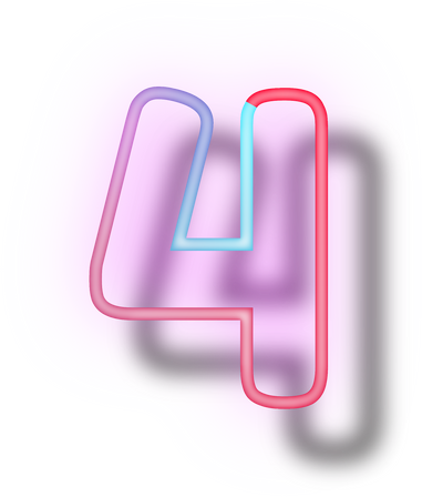 Neon Number Font 4