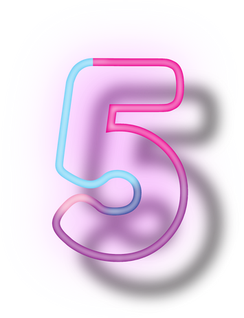 Neon Number Font 5