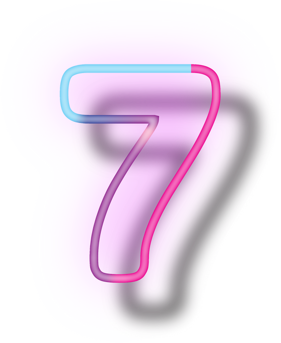 Neon Number Font 7