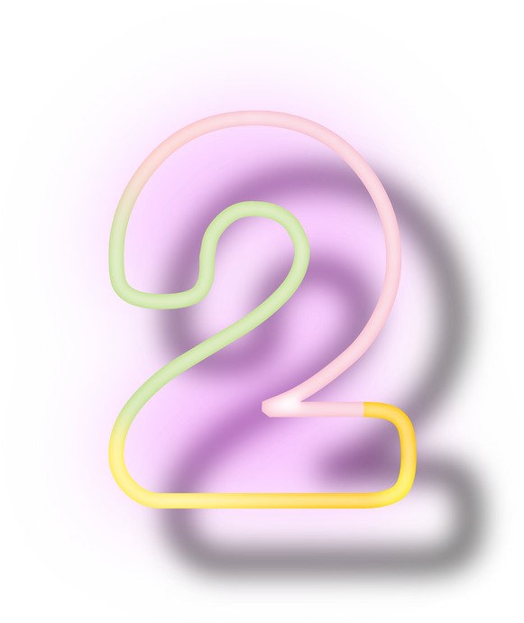 Neon Number Font 2