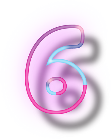 Neon Number Font 6